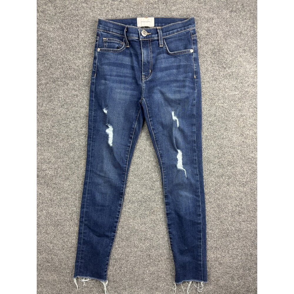 Current Elliott Jeans Womens 25 Distressed Stiletto Raw Hem Skinny Denim Pants